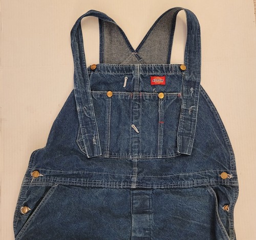 Dickies blau Denim Latzhose Baumwolle Hose Herren Größe 42 x 30 (29) * EUC * - Bild 2 von 12