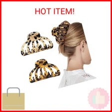 Shinowa Hair Clips, 2-Pack Bohemian Tortoise Shell Hair Claw Clips Strong Hold B