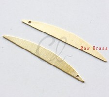 20 Pieces Raw Brass Flat Moon Charm - 50.5x6mm 1985C 