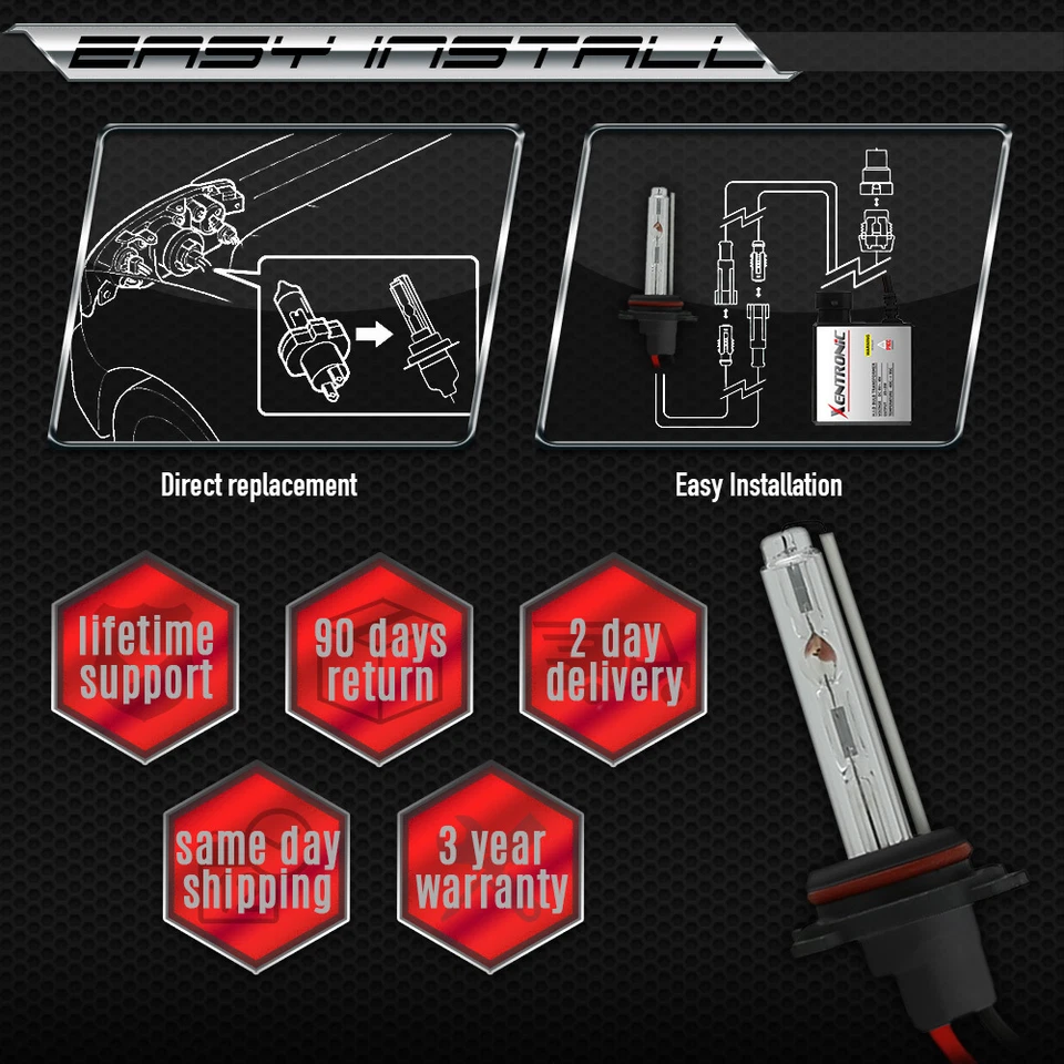 BI-XENON HI/LOW DUAL BEAM HID Kit H4 H13 9004 9007 9008 - Image 4 of 4