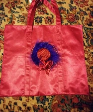 015 The Red Hat Society Tote bag With 2 Metal Green Rhino Red Hat Keychains 