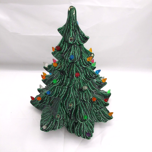 Vintage Christmas Tree Ceramic Large 21" with Power Cord No Base eBay