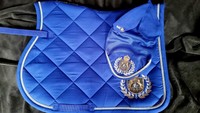 Fair Play Blue Royal Diamonds Close Contact Saddle Pad & Fly Veil Set Size Full Fair Play Blue Royal Diamonds Close Contact Saddle Pad & Fly Veil Set Size Full