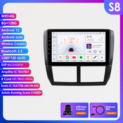 8+128GB Car Stereo Radio For Subaru Forester 2008-2012 Android 13 Carplay Camera