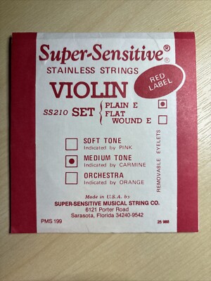 Übersensitive Edelstahlsaiten Violine Red Label | Mittelton G D A