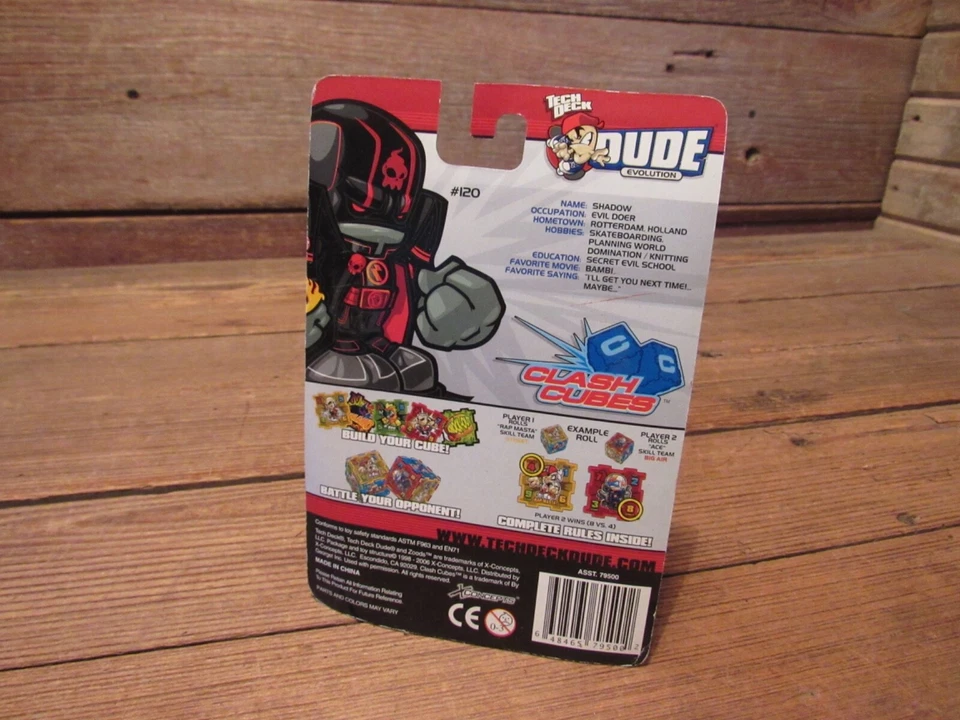 XConcepts Tech Deck Dude SHADOW #120 Figure C1 Clash Crew - NEW! - Image 2 of 2