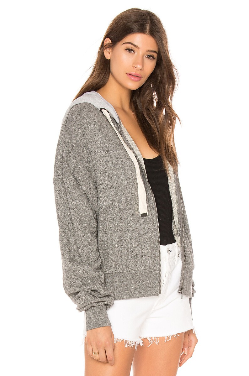 $128 NWT SPLENDID SzXS BARRE ACTIVE SHIRRED ZIP FRENCH TERRY