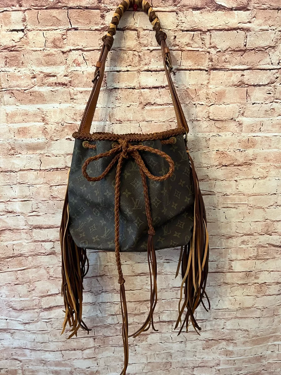 Authentic Louis Vuitton Petit Noe Fringe Boho Cowboy Western Texas Midland