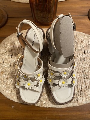 Lucky Brand Taiza Daisy Platform Sandals Size 10
