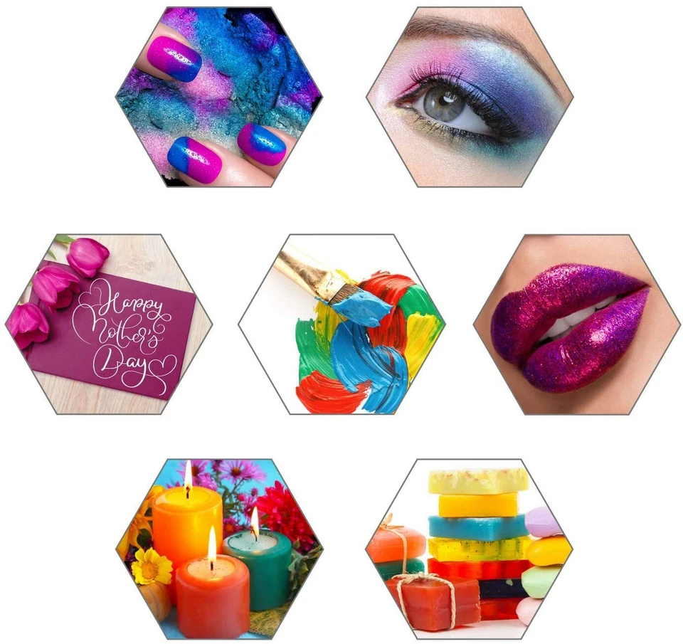 Natural Mica Powder, DIY Wax Candle Melts Bath Bombs Cosmetic Soap Dye UK art - Image 4 of 4