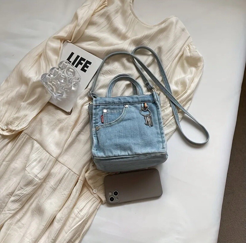 ☆EMIS☆ DENIM SMALL BAGLIGHT BLUE DENIM m1037_1334615 DENIM SMALL BAG-DARK BLUE DENIM - EMIS
