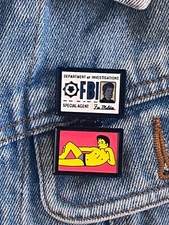 The Simpsons / X Files - Fox Mulder FBI Badge - Enamel Pin - Excellent Condition