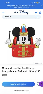NWT Loungefly Mickey Mouse The Band Concert Disney100  display picture 1