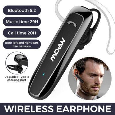 Mpow Bluetooth Earpiece V5.2 Wireless Handsfree Headset & Mic 30 Hrs For Driving