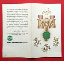 Prospekt RODENSTOCK um 1940 ADAR Feldstecher Fernglas  ( F14171