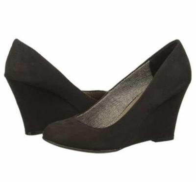 NEW Women's Fergalicious ''Tiny Too''-WAS $55!- size 5.5 black fabric wedge, 3.25''