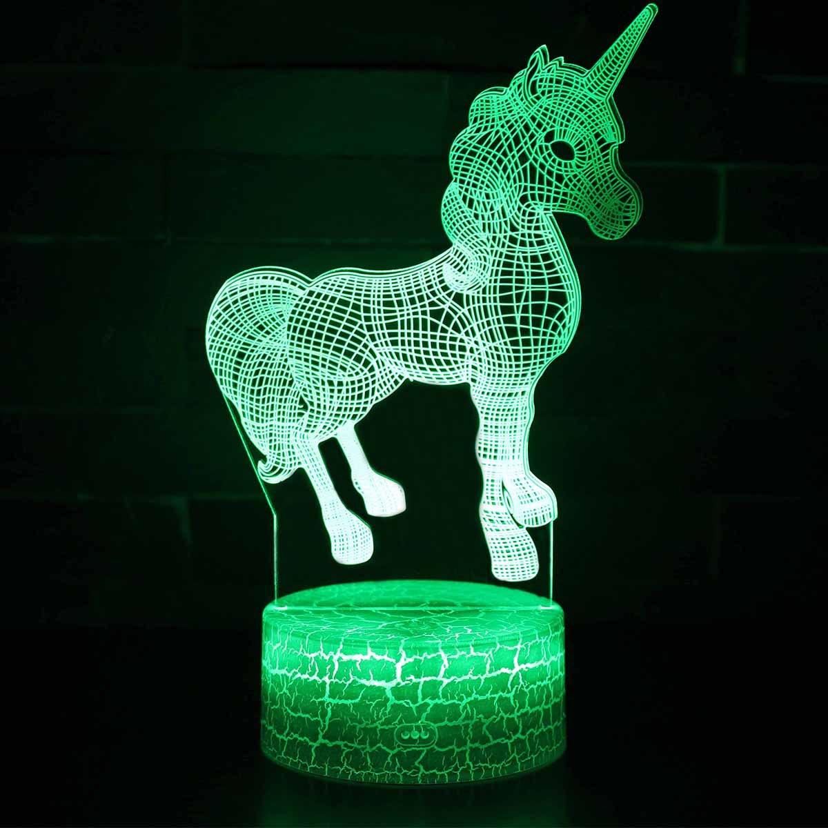 3D illusion Visual Unicorn Horse Night Light 7 Colors LED Desk Home Lamp Remote | eBay