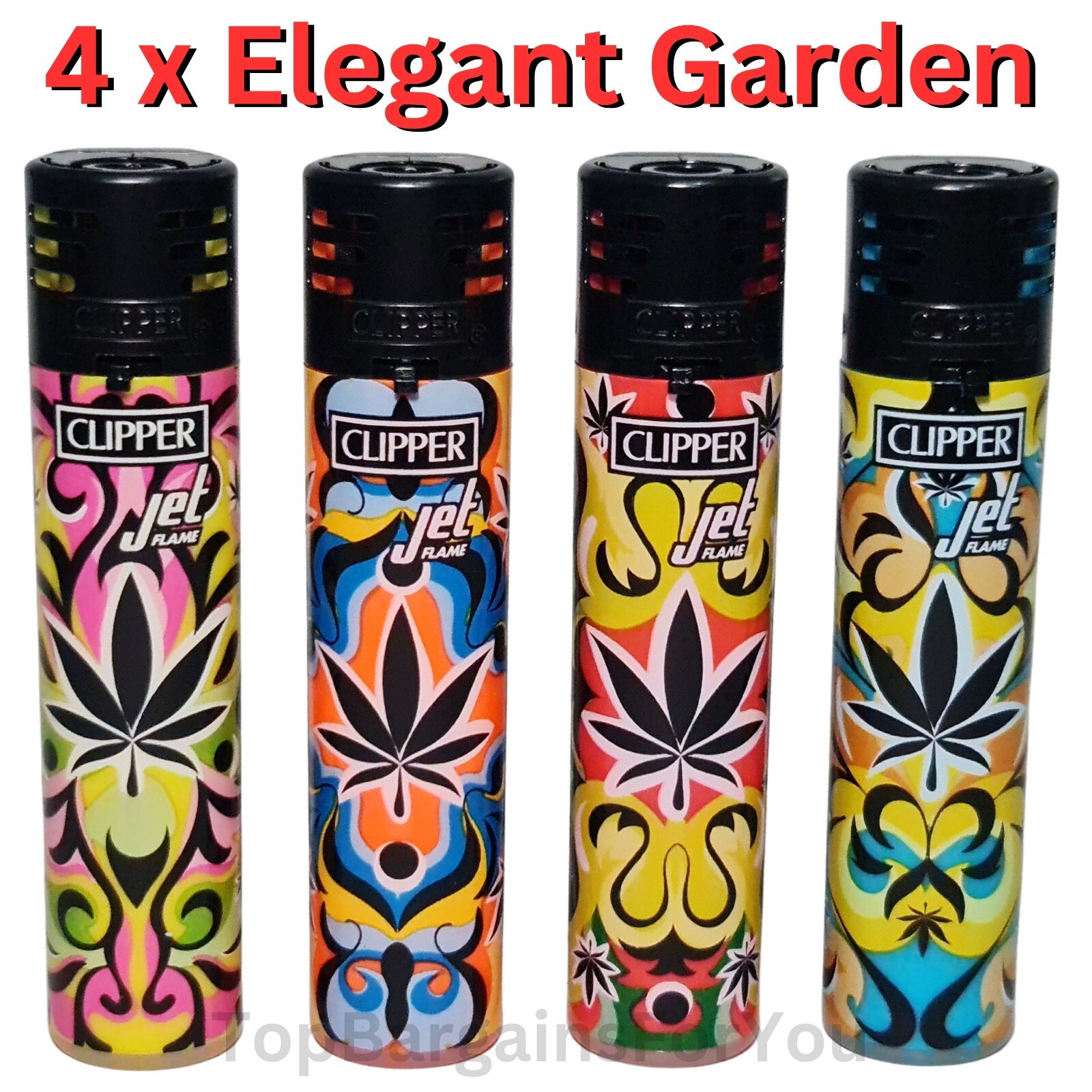 Clipper Lighter Full Set ROUND JET BLACK SILVER TOP Windproof Gas