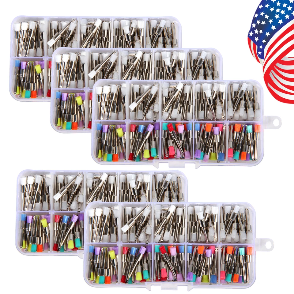 200-2000*Dental White &Color Nylon Latch Flat Polishing Polisher Prophy Brush SA - Image 3 of 4