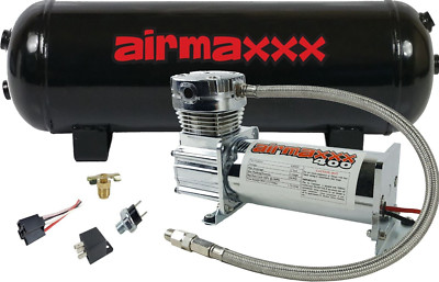 airmaxxx 400 Chrome Air Compressor 3 Gallon Air Tank Drain 120 on 150 off Switch