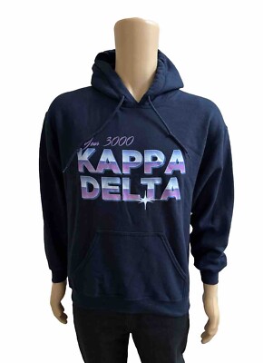 Gildan Heavy Blend Blue Year 3000 Kappa Delta Graphic Design Hoodie Womens