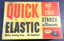 Vintage Advertising Quick Elastic  Hot Or Cold Starch 6 Oz. Box