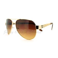 Women's Pilot Sunglasses Cute Flower Design Metal Frame
