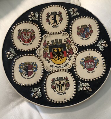 Vintage West German Plate German Coat of Arms /Crests of German TownsD:25 Cm