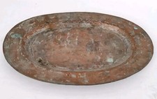 Piatto Vassoio Ovale Ornamento Rame vintage L40 Artigianato Fatto a Mano 1kg-XXX