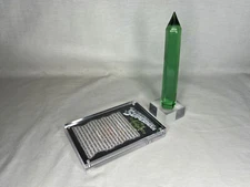 Superman Kryptonite, Green Acrylic Crystal, Prop Replica, Plaque, Item Stand
