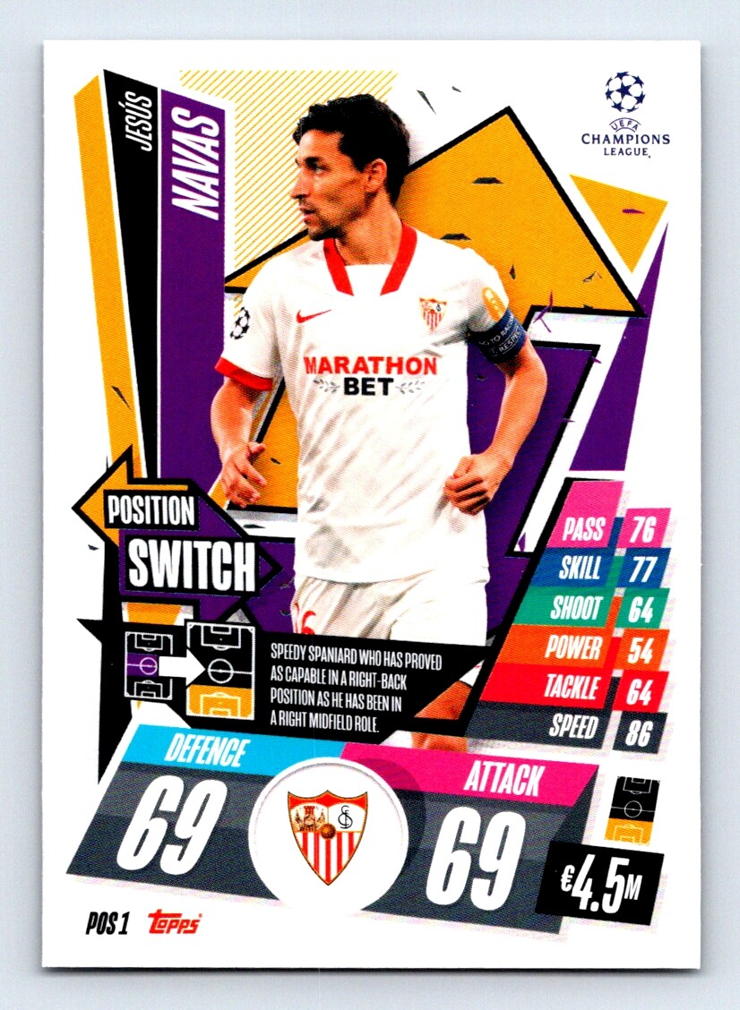 2020-21 Topps Match Attax POS1 Jesus Navas | eBay