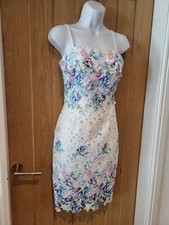 Lipsy Floral Dress Size  8 Cream White Crochet  Wedding Party Occasion Wedding
