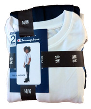Champion boys 2 piece set tee  jogger 14/16 white/blue NWT