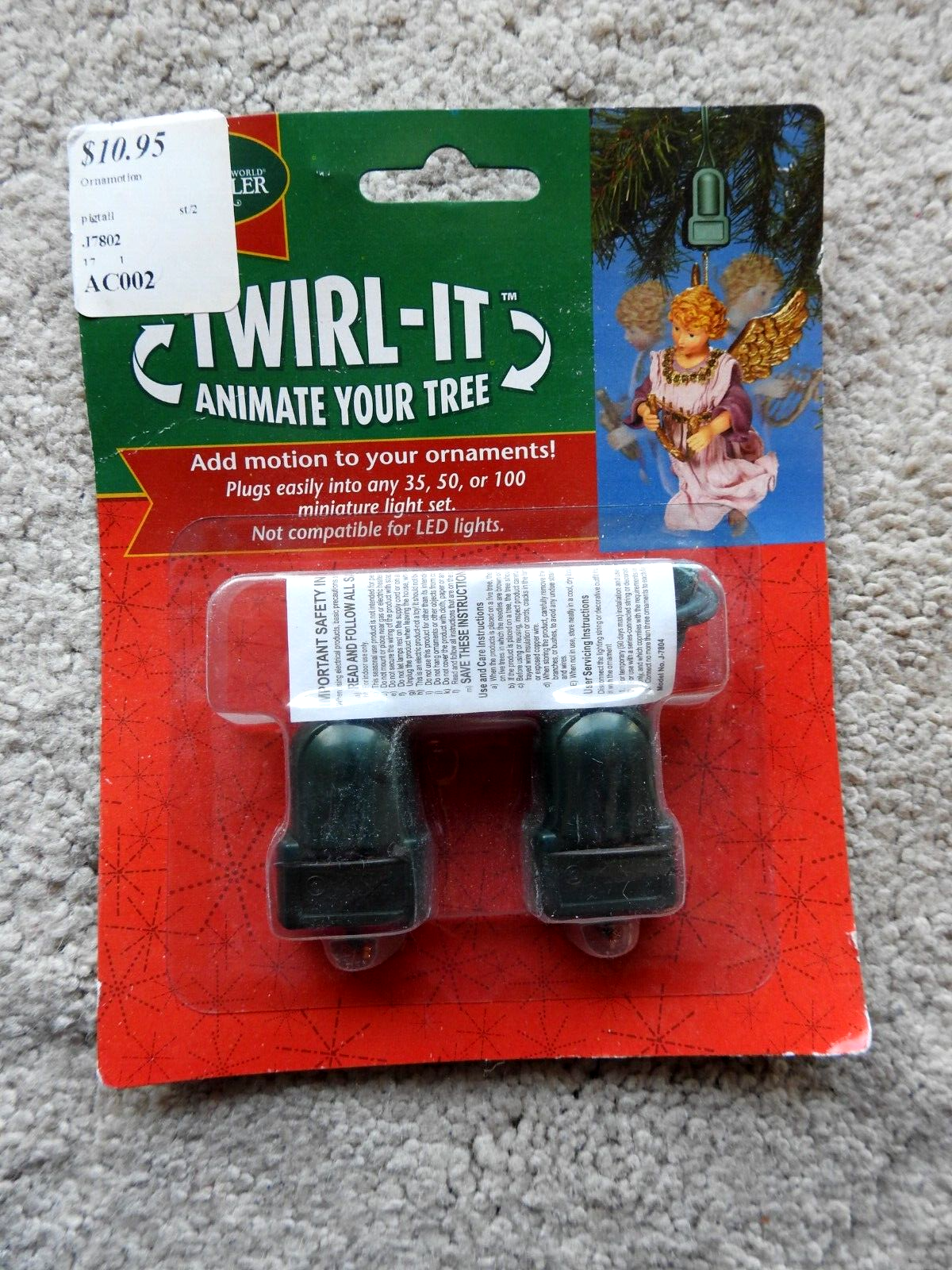 Kurt Adler Twirl-It Rotating Ornament Hooks 2-Pack Pigtail Design