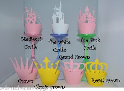 PRINZESSIN PARTY SCHLOSS, KRONE, PRINZESSIN PARTY THEMA CUPCAKE VERPACKUNG x12  