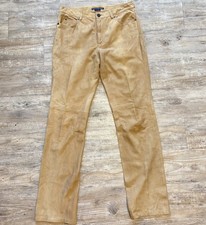 RALPH LAUREN SPORT 5 Pocket Jean Cut Suede  Leather Pant Size 10