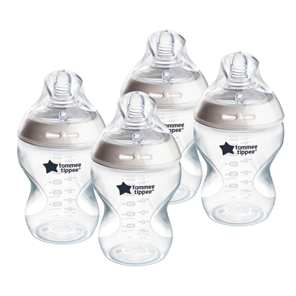 Tommee Tippee Natural Start Anti-Colic BPA Free Baby Bottles 9ozx4 Newborn 0+ Mo