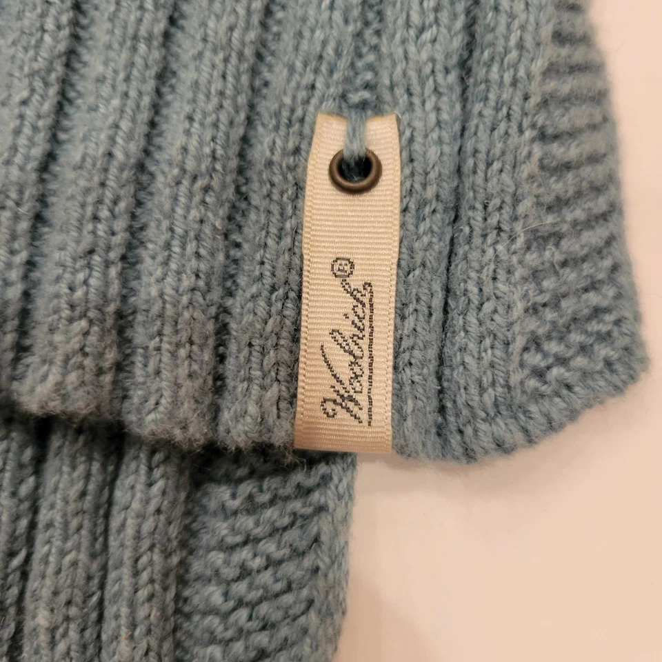 Chaleco Suéter Woolrich Con Capucha Mezcla de Lana Talla M Azul Teal Bolsillos con Cremallera Foto 3 de 4