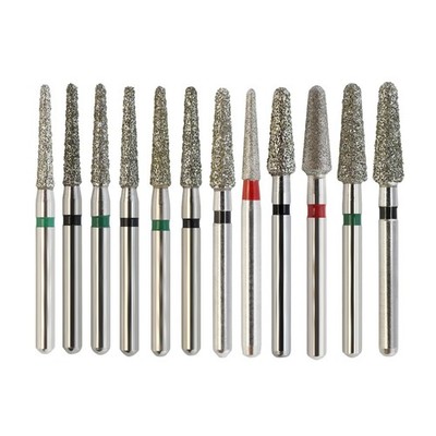 Dental Diamond Round End Taper Burs High Speed FG Bur Super Coarse Fine Grit 856