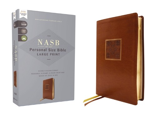 NASB, Personal Size Bible, Large Print, Leathersoft, Brown, R... - 9780310465935