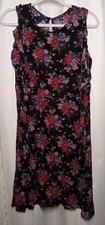 American Eagle Outfitters Black Floral Dress Open Shoulder Long Sleeve XL