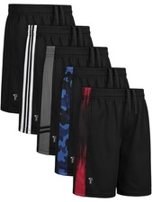 5 Pack Boys Athletic Shorts Mesh Basketball Shorts with Pockets Teen Quick Dr...