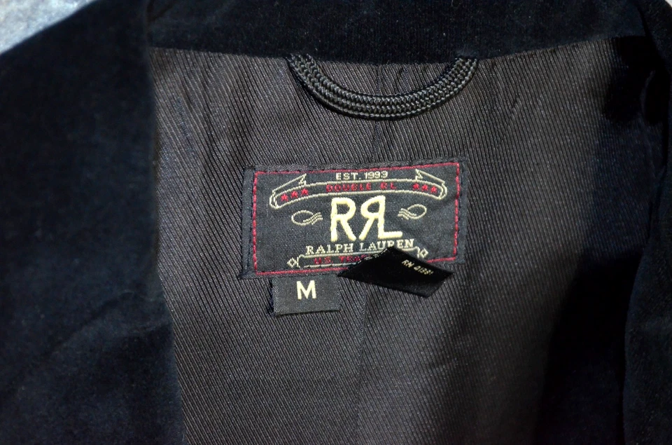 Chaqueta de Terciopelo Negra INSANE RRL Doble RL Ralph Lauren Occidental/Militar Talla M/42 R Foto 4 de 4