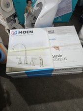    Moen 87292SRS Stevie 2-Handle High Arc Kitchen Faucet w Side Spray- Stainless