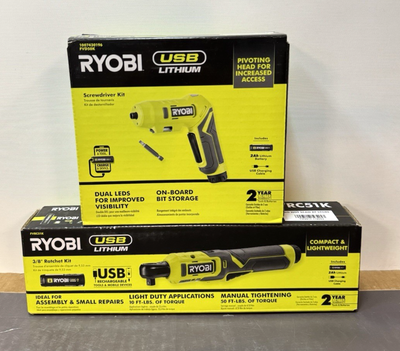 RYOBI USB Lithium 4V Screwdriver Kit With 2.0 Ah Battery – Model FVD50K, New
