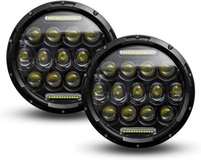 7 Inch Round LED HeadLights, 2PCS DC12-24V 7 Inch 140W 6000K DOT Approved Hi/Lo