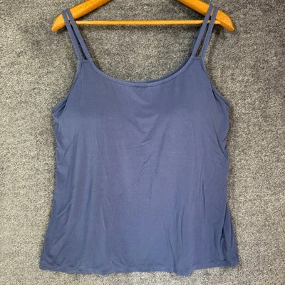 Amoena Valletta Top US 20 Blue Pocketed Shelf Bra Camisole Tank Top - Image 1 of 4