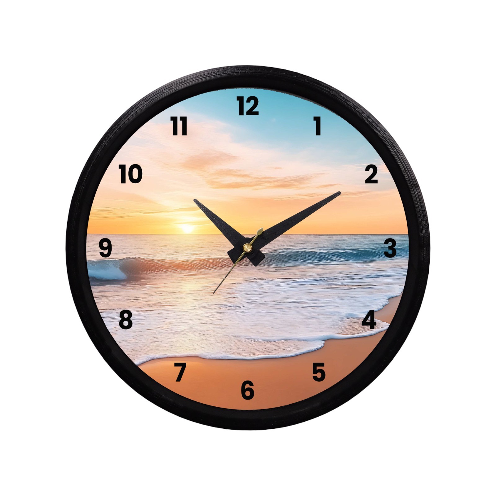 Sandy Beach at Sunset Wall Clock Tropical Beach House Decor