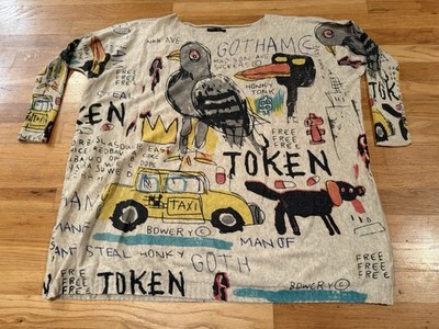 Coeur de Vague Art To Wear Gotham Sweater Superman Pop Graphic Oversized OS Gray