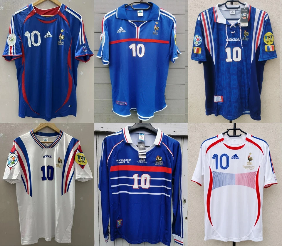 Maillot Retro FRANCE 1996-1998-2000-2006 World Cup ZIDANE / FLOCAGE au Choix - Photo 1/2
